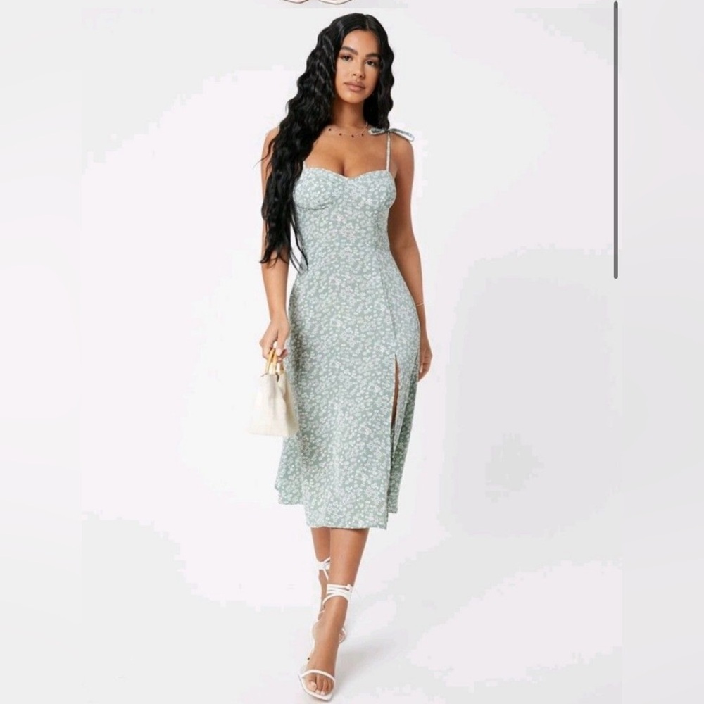 SHEIN Sage Floral Cami Dress (*size XS*)